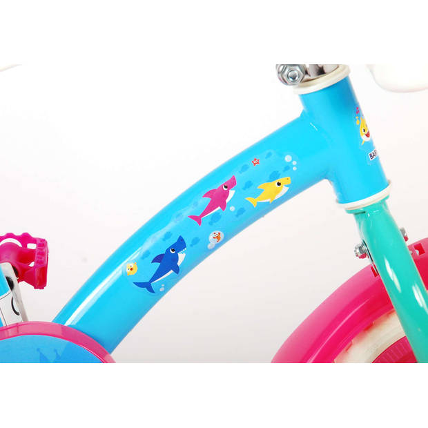 Ocean Kinderfiets - Unisex - 10 inch - Roze Blauw - Doortrapper - Incl. mandje