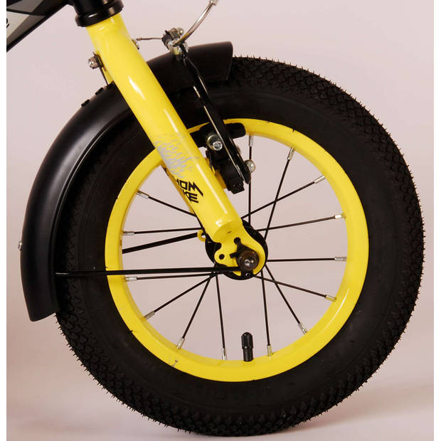 Volare Jongensfiets Thombike 12 Inch 21,5 cm Jongens Terugtraprem Zwart/Geel