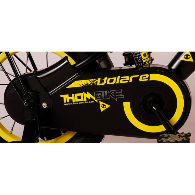 Volare Jongensfiets Thombike 12 Inch 21,5 cm Jongens Terugtraprem Zwart/Geel