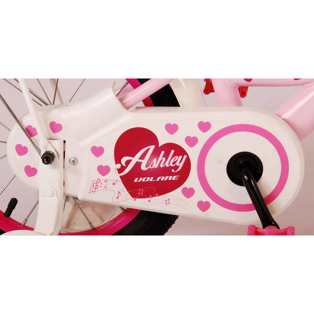 Volare Meisjesfiets Ashley 14 Inch 22,5 cm Meisjes Terugtraprem Lichtroze/Wit