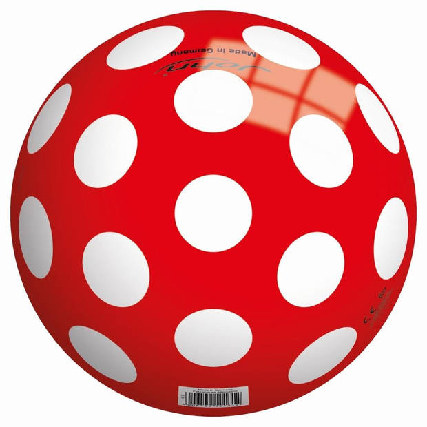 Speelbal - Rood met witte stippen - 23 cm