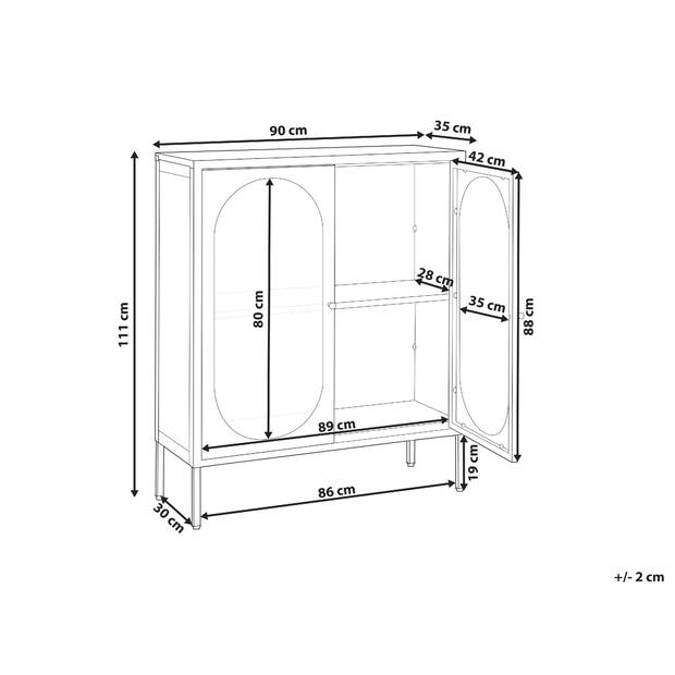 Beliani SARRE - Sideboard-Wit-Staal