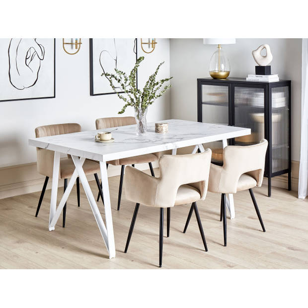 Beliani GRIEGER - Eettafel-Wit-MDF