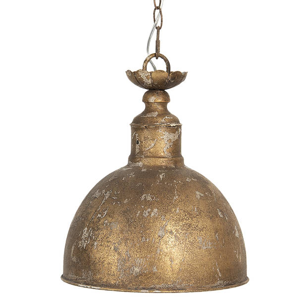 HAES DECO - Hanglamp - Industrial - Koperkleurige Vintage Lamp, Ø 29*35 cm - Ronde Hanglamp Eettafel, Hanglamp Eetkamer