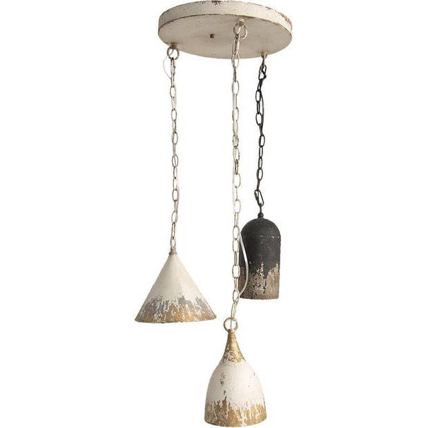 HAES DECO - Hanglamp - Industrial - Sets 3 Vintage / Retro Lampen, Ø 70x95 cm - Hanglamp Eettafel, Hanglampen Eetkamer