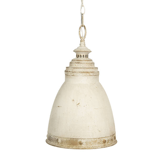 HAES DECO - Hanglamp - Shabby Chic - Vintage / Retro Lamp, Ø 28x45 cm - Ronde Hanglamp Eettafel, Hanglamp Eetkamer