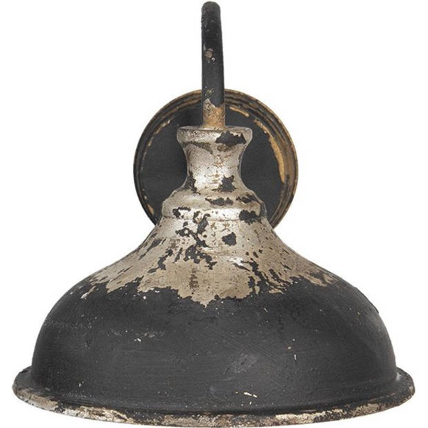 HAES DECO - Wandlamp - Industrial - Vintage / Retro Lamp, 40x27x25 cm - Bruin/Grijs Metaal - Ronde Muurlamp, Sfeerlamp