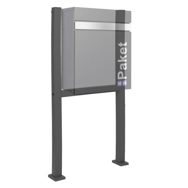 Brievenbusstandaard 120,5x56,5 cm antraciet staal ML-Design