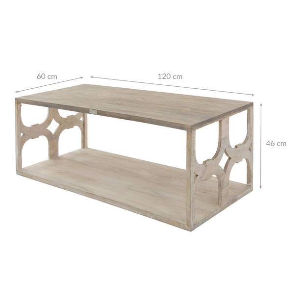 Salontafel 120x60x46 cm Bruin mangohout WOMO Design