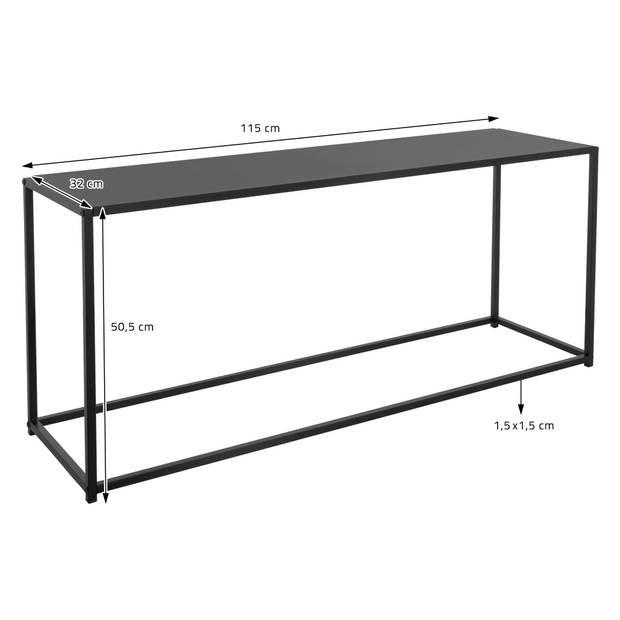 Salontafel 115x32x50,5 cm Zwart Metaal ML Design