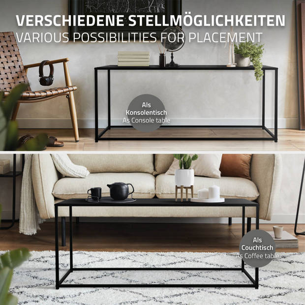 Salontafel 115x32x50,5 cm Zwart Metaal ML Design