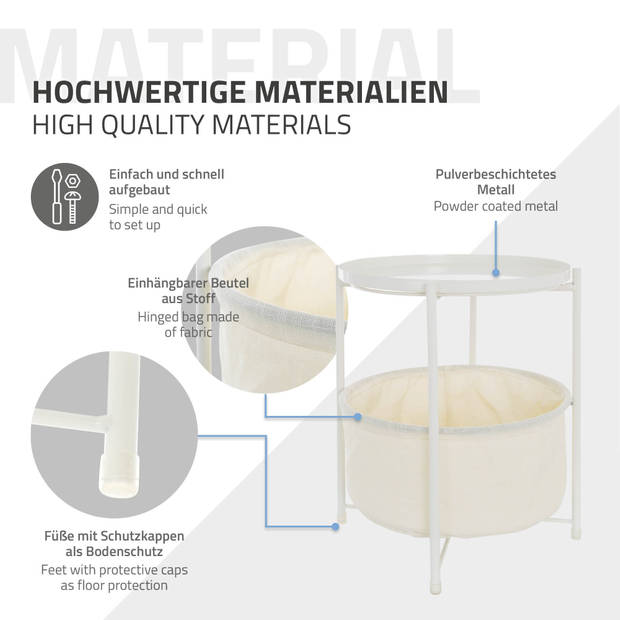 Bijzettafel Ø 45,5x52,5 cm Wit metaal ML-Design