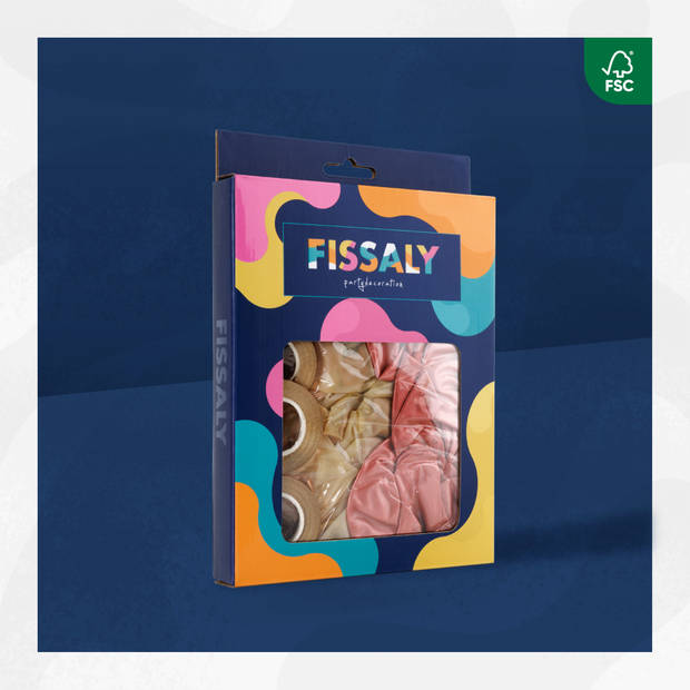 Fissaly® 40 stuks Rose Goud, Wit & Chrome Helium Ballonnen met Lint – Verjaardag Decoratie – Papieren Confetti – Latex