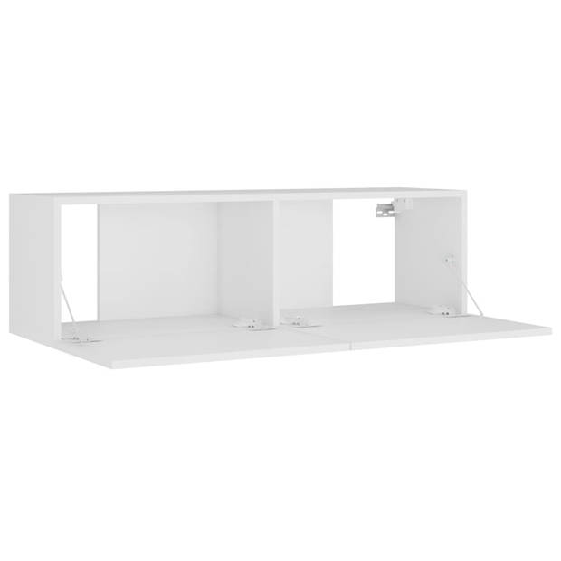 The Living Store Tv-meubelset Classic - 2x 100x30x30 cm - 2x 30.5x30x110 cm - wit