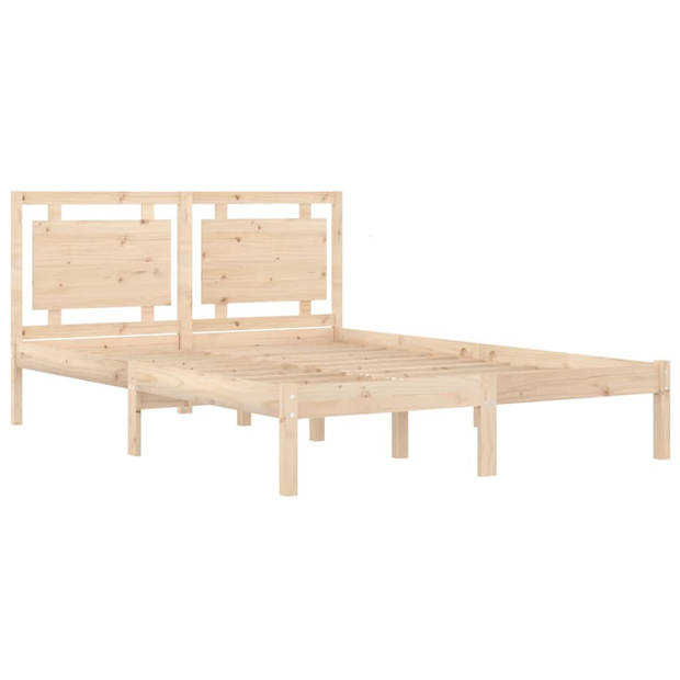 vidaXL Bedframe massief hout 135x190 cm