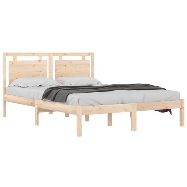 vidaXL Bedframe massief hout 135x190 cm