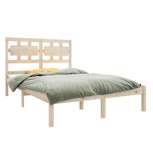 vidaXL Bedframe massief hout 135x190 cm