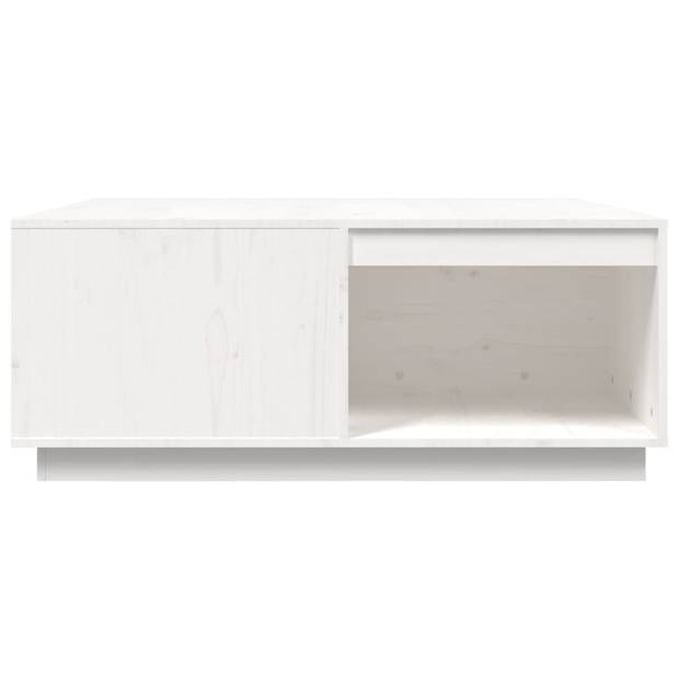 vidaXL Salontafel 100x101x40,5 cm massief grenenhout wit