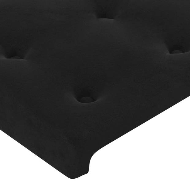 vidaXL Boxspring met matras en LED fluweel zwart 140x190 cm