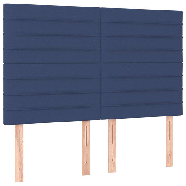 vidaXL Bedframe met hoofdeinde stof blauw 140x190 cm