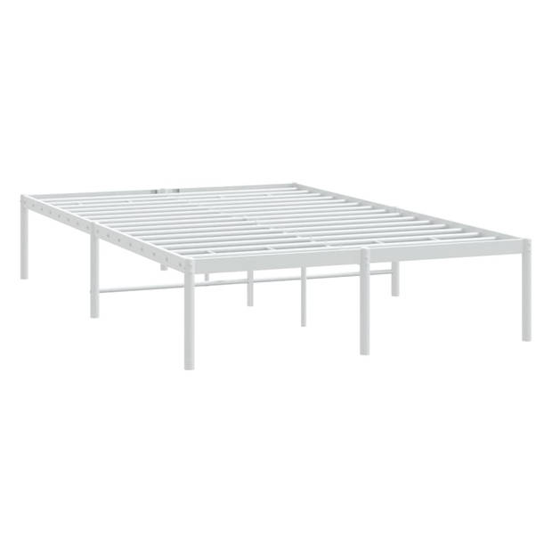 vidaXL Bedframe metaal wit 120x190 cm