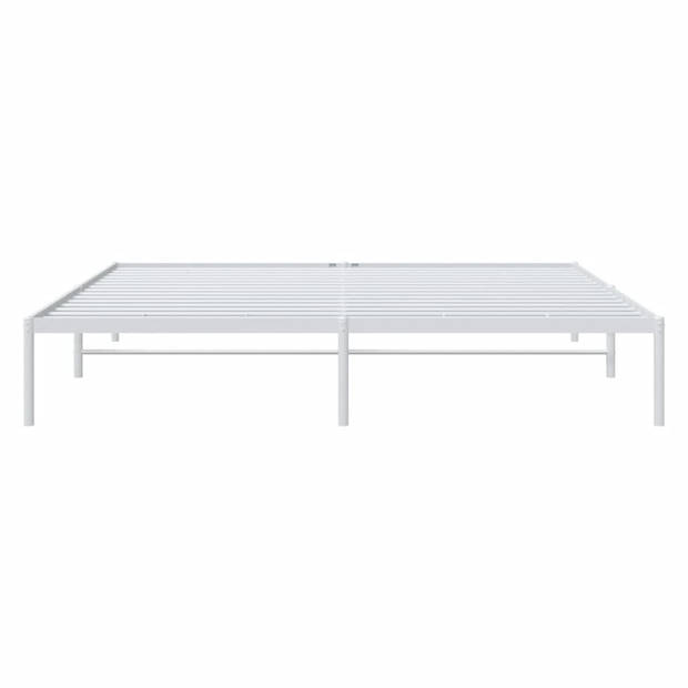 vidaXL Bedframe metaal wit 193x203 cm