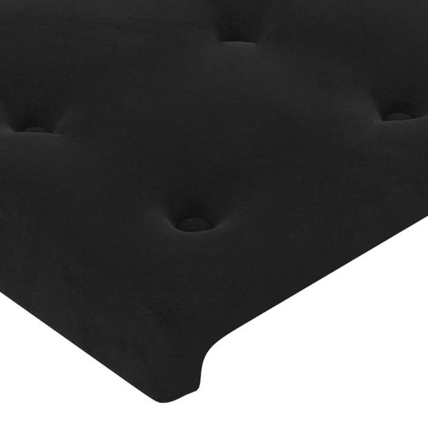 vidaXL Boxspring met matras en LED fluweel zwart 160x200 cm