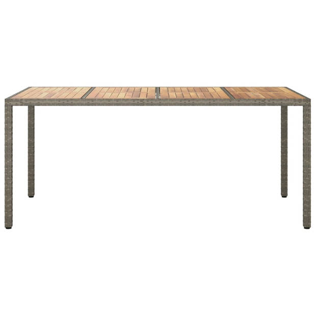 vidaXL Tuintafel 190x90x75 cm poly rattan en acaciahout grijs