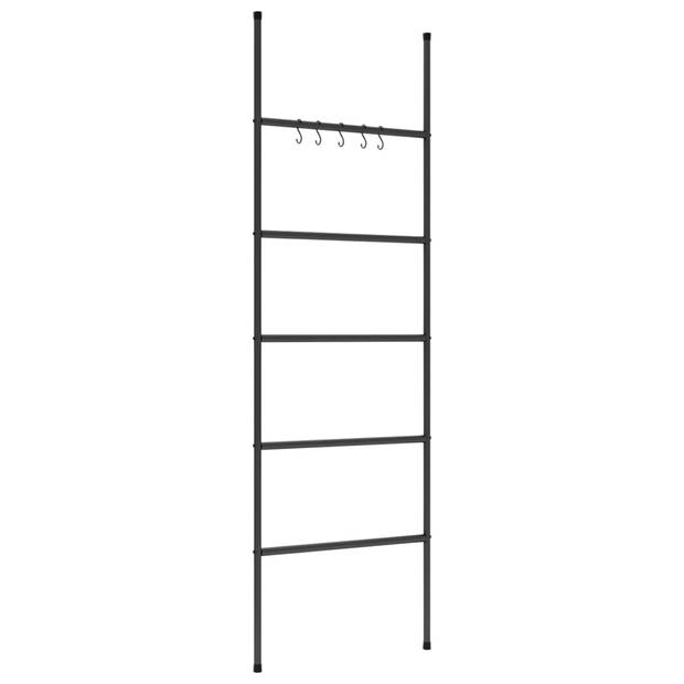 vidaXL Handdoekenrek ladder met 5 lagen 58x175 cm ijzer zwart