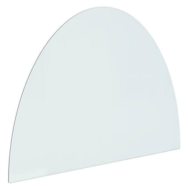 vidaXL Glasplaat voor open haard half rond 800x600 mm