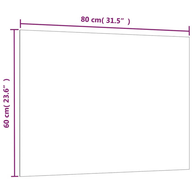 vidaXL Magneetbord wandgemonteerd 80x60 cm gehard glas wit