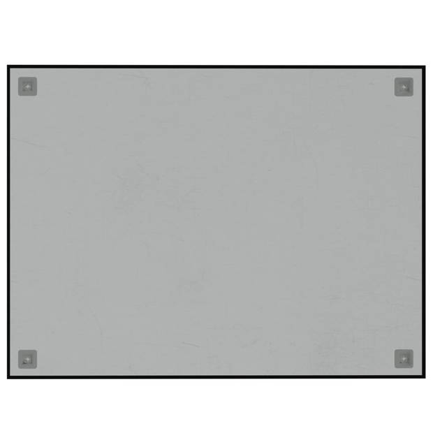 vidaXL Magneetbord wandgemonteerd 80x60 cm gehard glas zwart