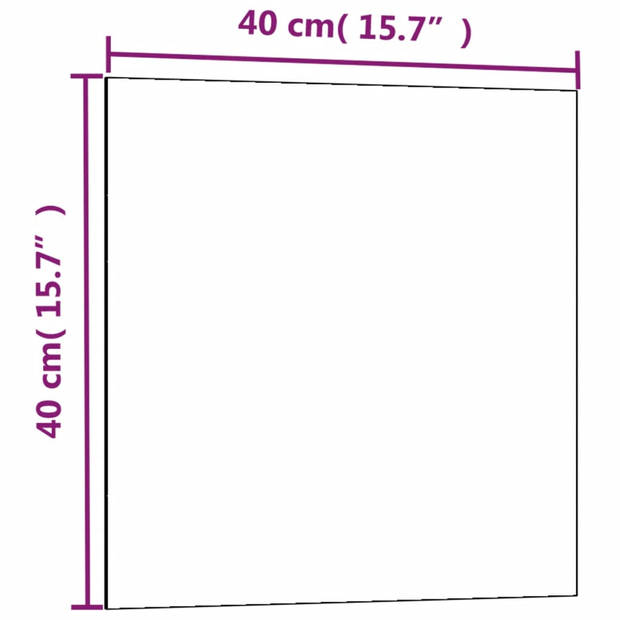 vidaXL Magneetbord wandgemonteerd 40x40 cm gehard glas wit