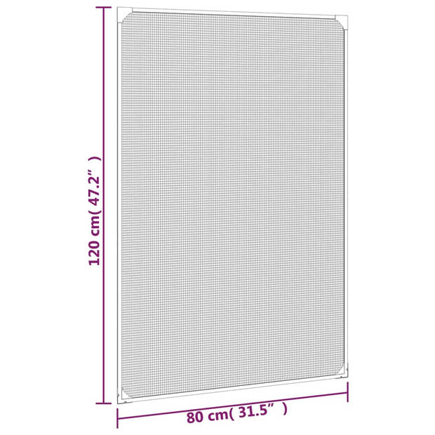 vidaXL Insectenhor voor ramen magnetisch 80x120 cm wit