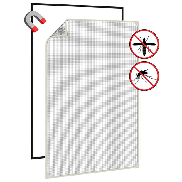 vidaXL Insectenhor voor ramen magnetisch 80x120 cm wit