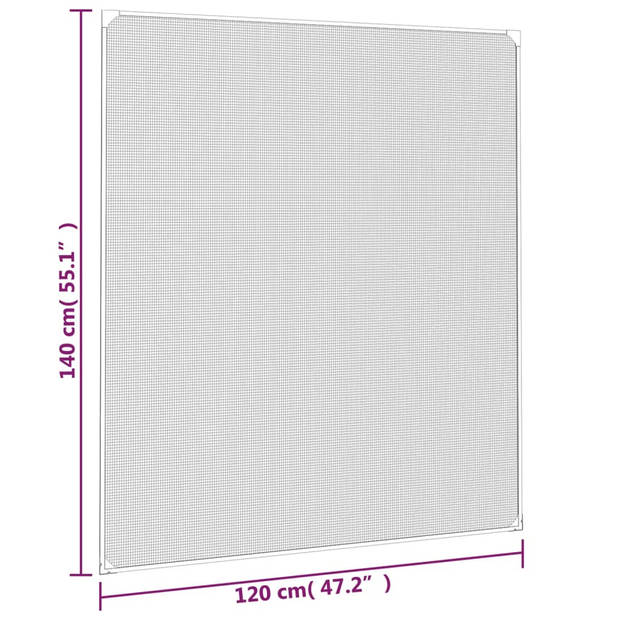 vidaXL Insectenhor voor ramen magnetisch 120x140 cm antracietkleurig