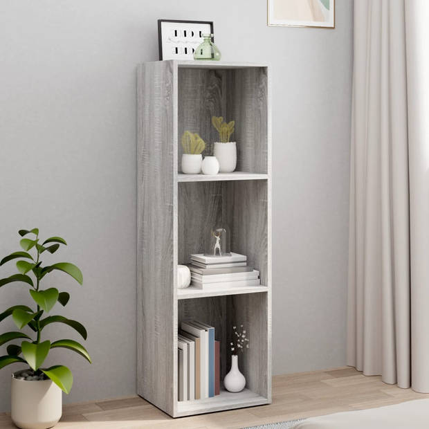 The Living Store Boekenkast - Eikenhout - 36 x 30 x 114 cm - Grijs Sonoma Eiken