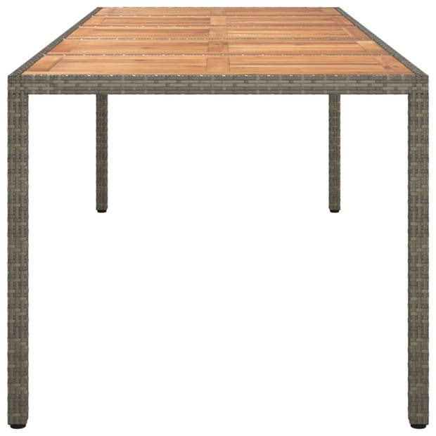 vidaXL Tuintafel 250x100x75 cm poly rattan grijs