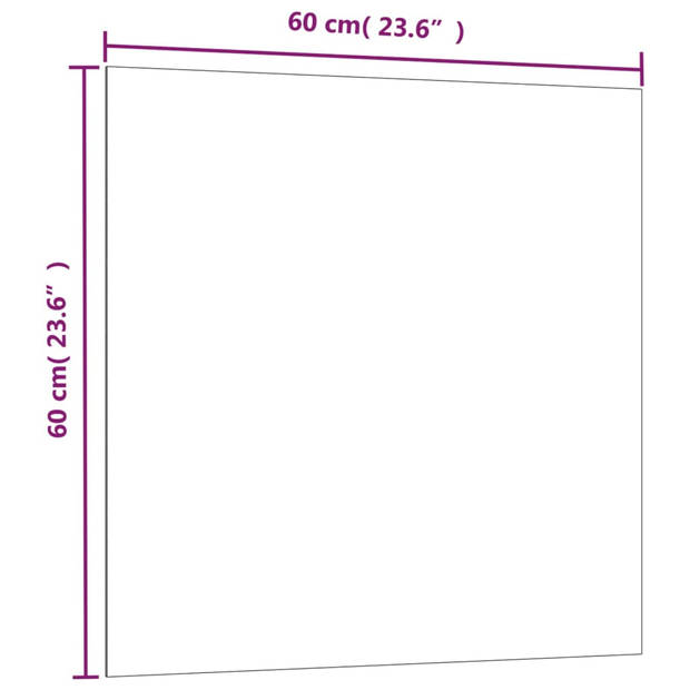 vidaXL Magneetbord wandgemonteerd 60x60 cm gehard glas wit