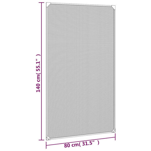 vidaXL Insectenhor voor ramen magnetisch 80x140 cm wit