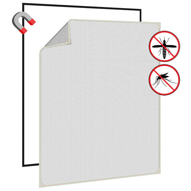 vidaXL Insectenhor voor ramen magnetisch 100x120 cm wit