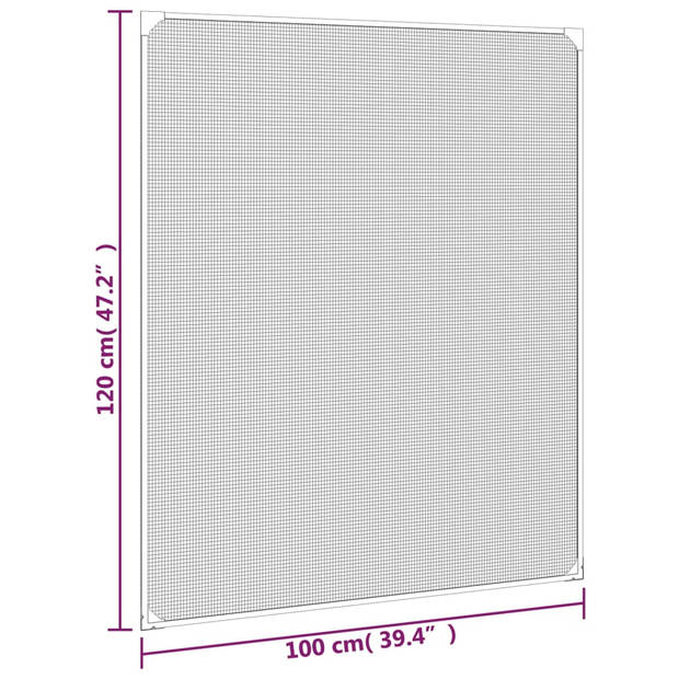 vidaXL Insectenhor voor ramen magnetisch 100x120 cm wit