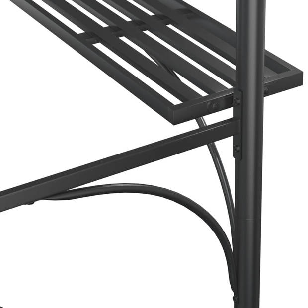 vidaXL Barbecuepaviljoen met zijplanken 220x115x230 cm staal antraciet