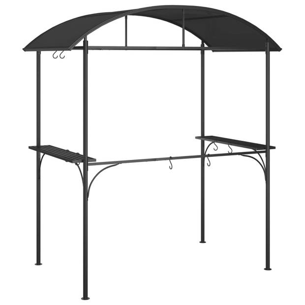 vidaXL Barbecuepaviljoen met zijplanken 220x115x230 cm staal antraciet