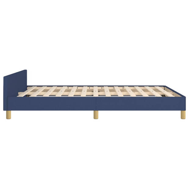 vidaXL Bedframe met hoofdeinde stof blauw 140x190 cm