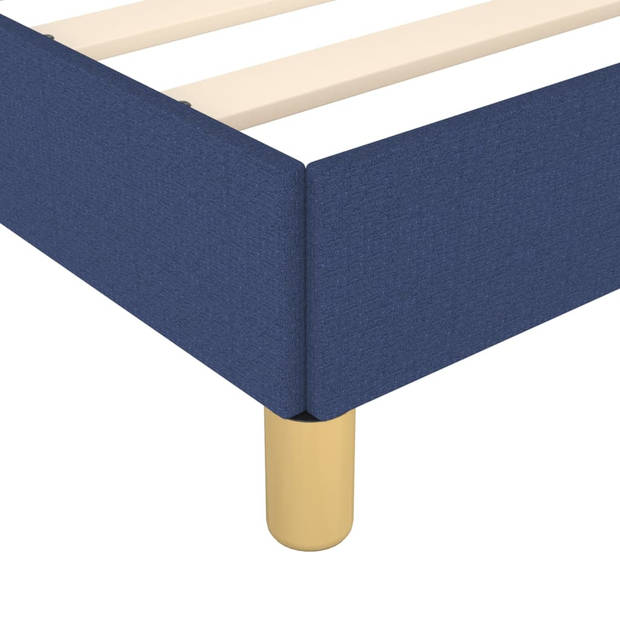 vidaXL Bedframe met hoofdeinde stof blauw 140x190 cm