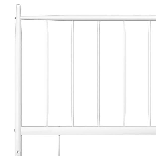 vidaXL Bedframe metaal wit 90x200 cm