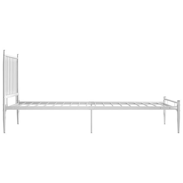 vidaXL Bedframe metaal wit 90x200 cm