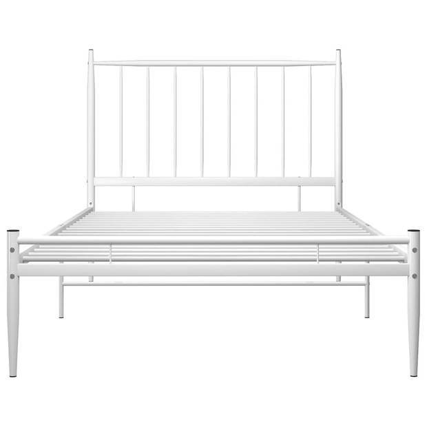 vidaXL Bedframe metaal wit 90x200 cm