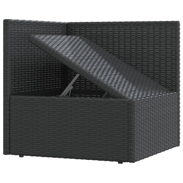 vidaXL 7-delige Loungeset met kussens poly rattan zwart